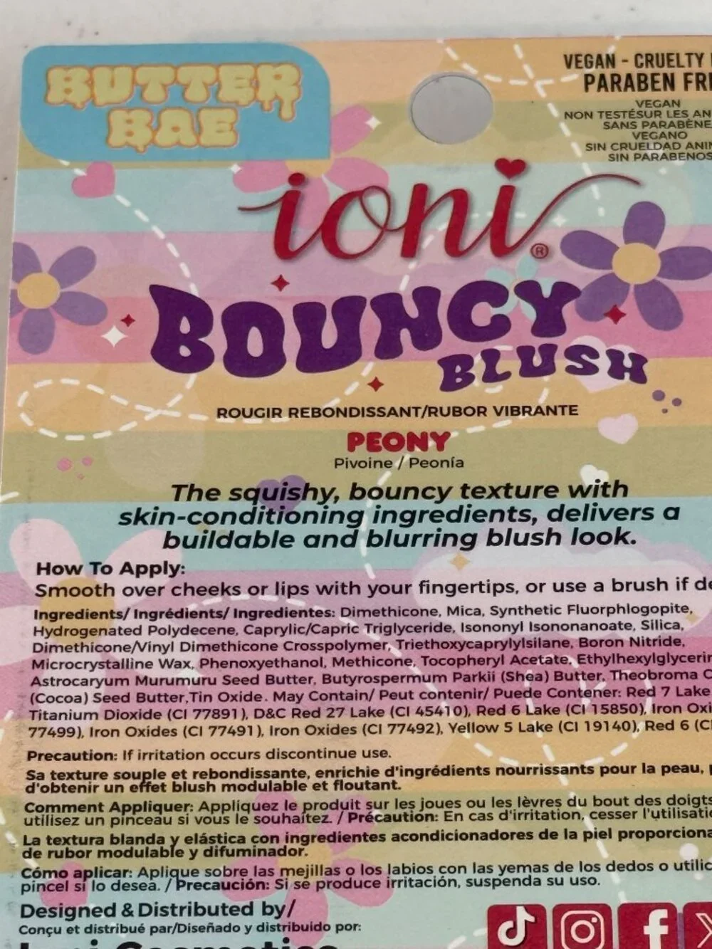 Ioni Butter Bae Bouncy Blush Peony Cheek Lip Color New
